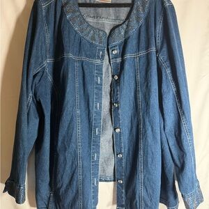 Quacker Factory Indigo Denim Top